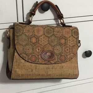 Natural cork crossbody or carry purse